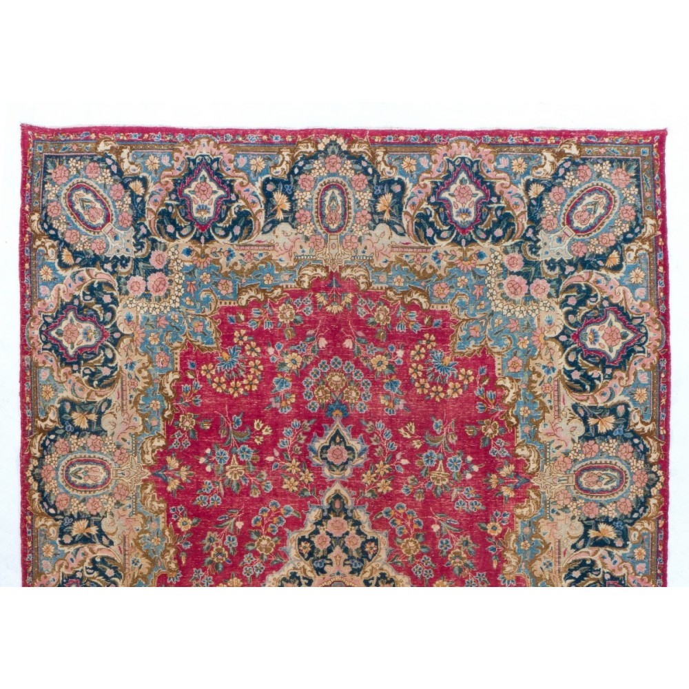 Fine Semi Antique Oriental Kerman Rug, Handmade Carpet
