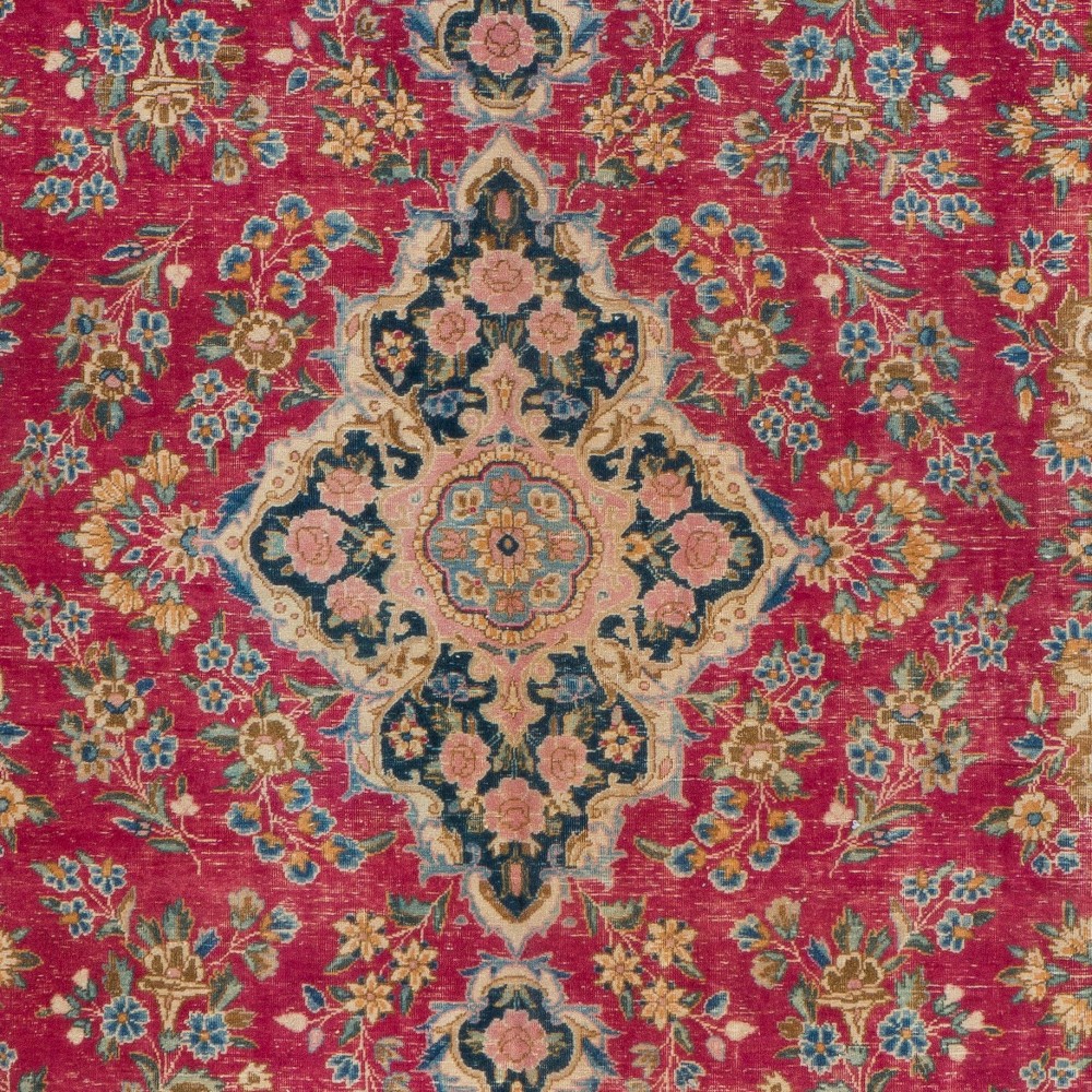 Fine Semi Antique Oriental Kerman Rug, Handmade Carpet Fine Semi Antique Oriental Kerman Rug, Handmade Carpet