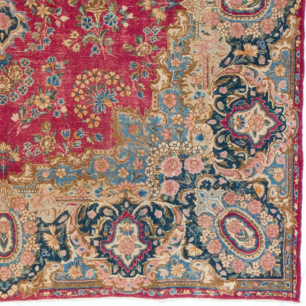 Fine Semi Antique Oriental Kerman Rug, Handmade Carpet Fine Semi Antique Oriental Kerman Rug, Handmade Carpet