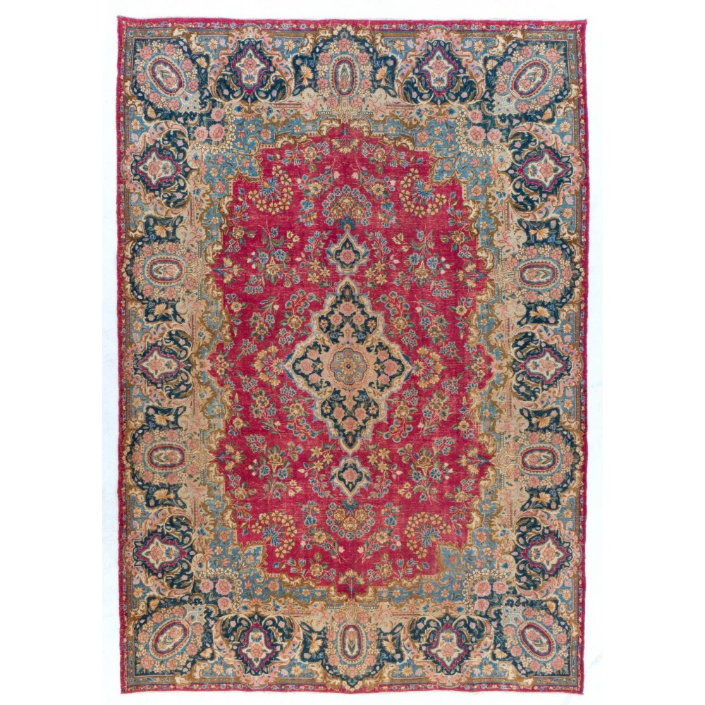 Fine Semi Antique Oriental Kerman Rug, Handmade Carpet