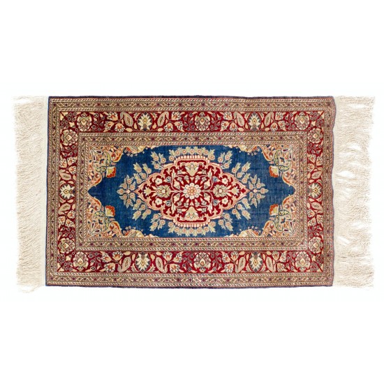 Outstanding 100% Silk Vintage Handmade Kayseri Rug, Wall Hanging