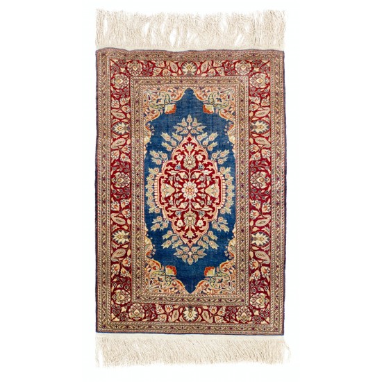 Outstanding 100% Silk Vintage Handmade Kayseri Rug, Wall Hanging