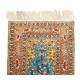 Fine Silk & Metal Thread Pictorial Rug. Vintage Turkish Kyseri Wall Hanging. Pictorial Tapestry