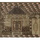 Vintage Handmade Anatolian Prayer Rug from Sille depicting a mosque decorated with Ramadan candle lights