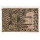 Vintage Handmade Anatolian Prayer Rug from Sille depicting a mosque decorated with Ramadan candle lights
