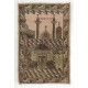 Vintage Handmade Anatolian Prayer Rug from Sille depicting a mosque decorated with Ramadan candle lights