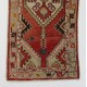 1960's Hand Made Oriental Accent Rug, Vintage All Wool Tribal Carpet