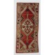 1960's Hand Made Oriental Accent Rug, Vintage All Wool Tribal Carpet 1960's Hand Made Oriental Accent Rug, Vintage All Wool Tribal Carpet