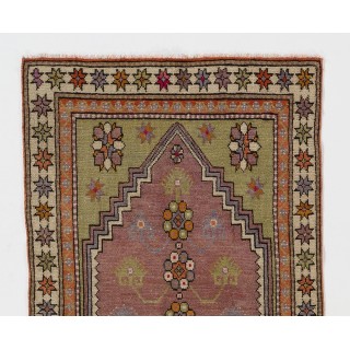 Vintage Turkish Dazkiri Village Rug, One of a Kind Oriental Carpet