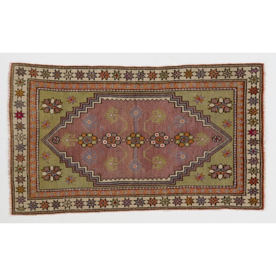 Vintage Turkish Dazkiri Village Rug, One of a Kind Oriental Carpet