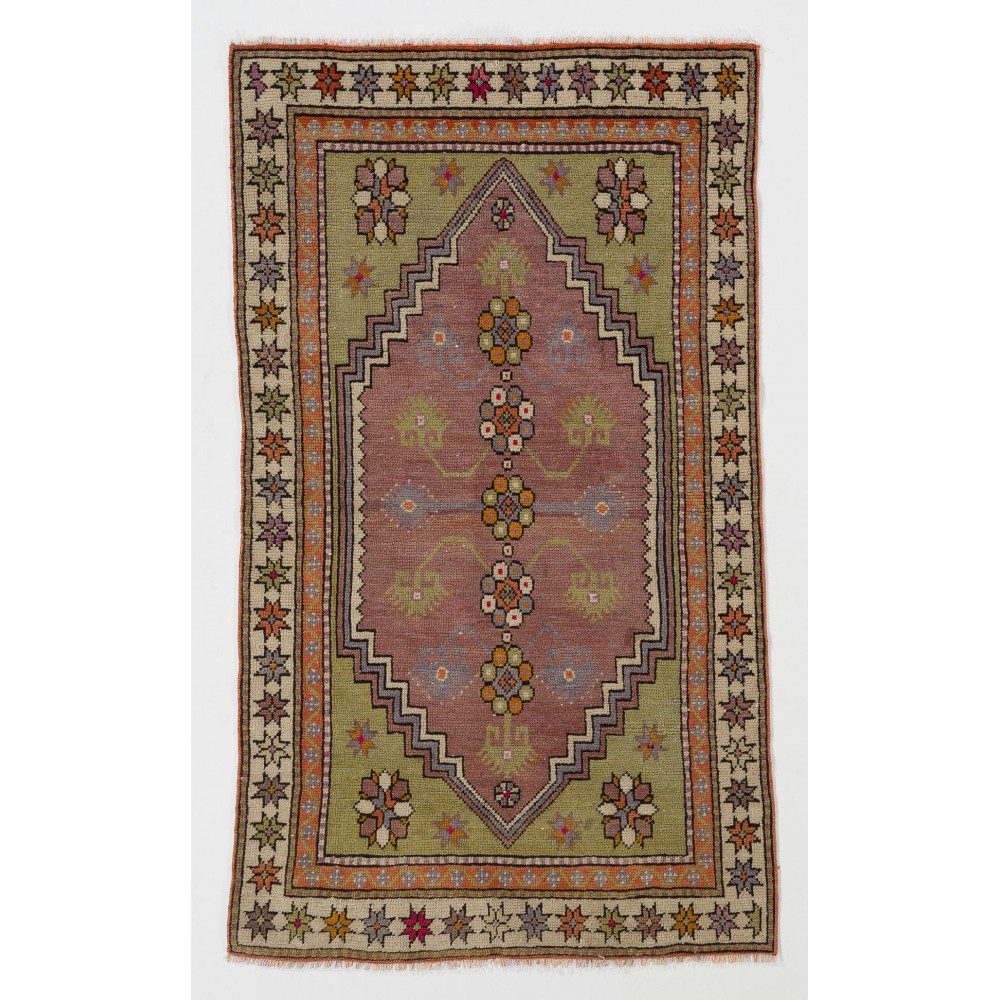 Vintage Turkish Dazkiri Village Rug, One of a Kind Oriental Carpet