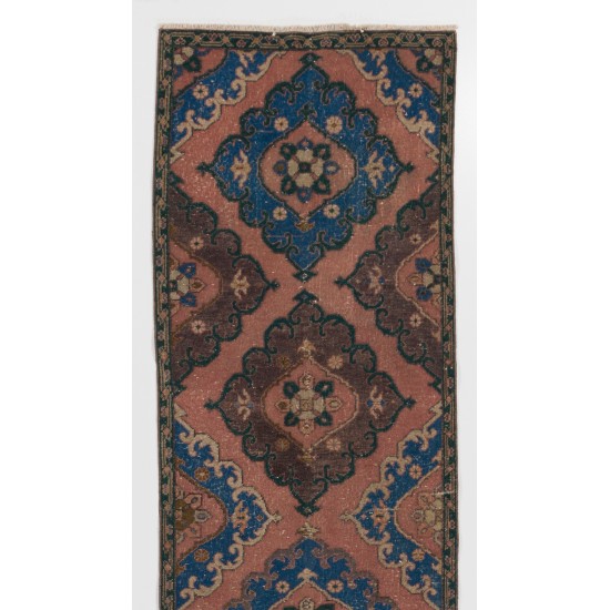 Hand-Knotted Vintage Anatolian Runner Rug for Hallway Decor