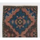 Hand-Knotted Runner Rug with Floral Medallions in Dusty Rose, Blue and Brown. Kitchen Rug. Vintage Stair Rug Hand-Knotted Runner Rug with Floral Medallions in Dusty Rose, Blue and Brown. Kitchen Rug. Vintage Stair Rug