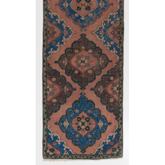 Hand-Knotted Vintage Anatolian Runner Rug for Hallway Decor