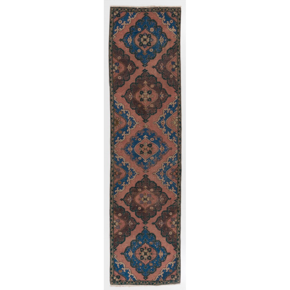 Vintage Stair Runner, Handmade Corridor Carpet, Unique Turkish Hallway Rug