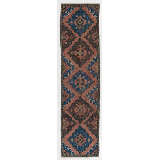 Hand-Knotted Vintage Anatolian Runner Rug for Hallway Decor