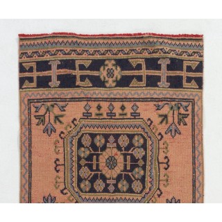 Vintage Handmade Turkish Wool Runner Rug, One-of-a-Kind Hallway Rug