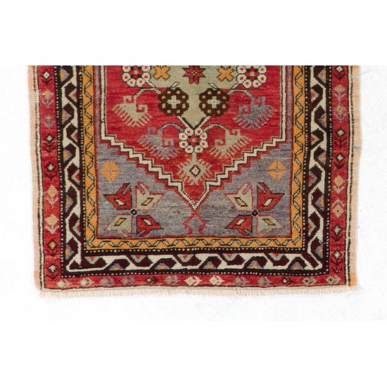 1950s Scatter Turkish "Dazkiri" Rug, Doormat, Wall Hanging, Seat