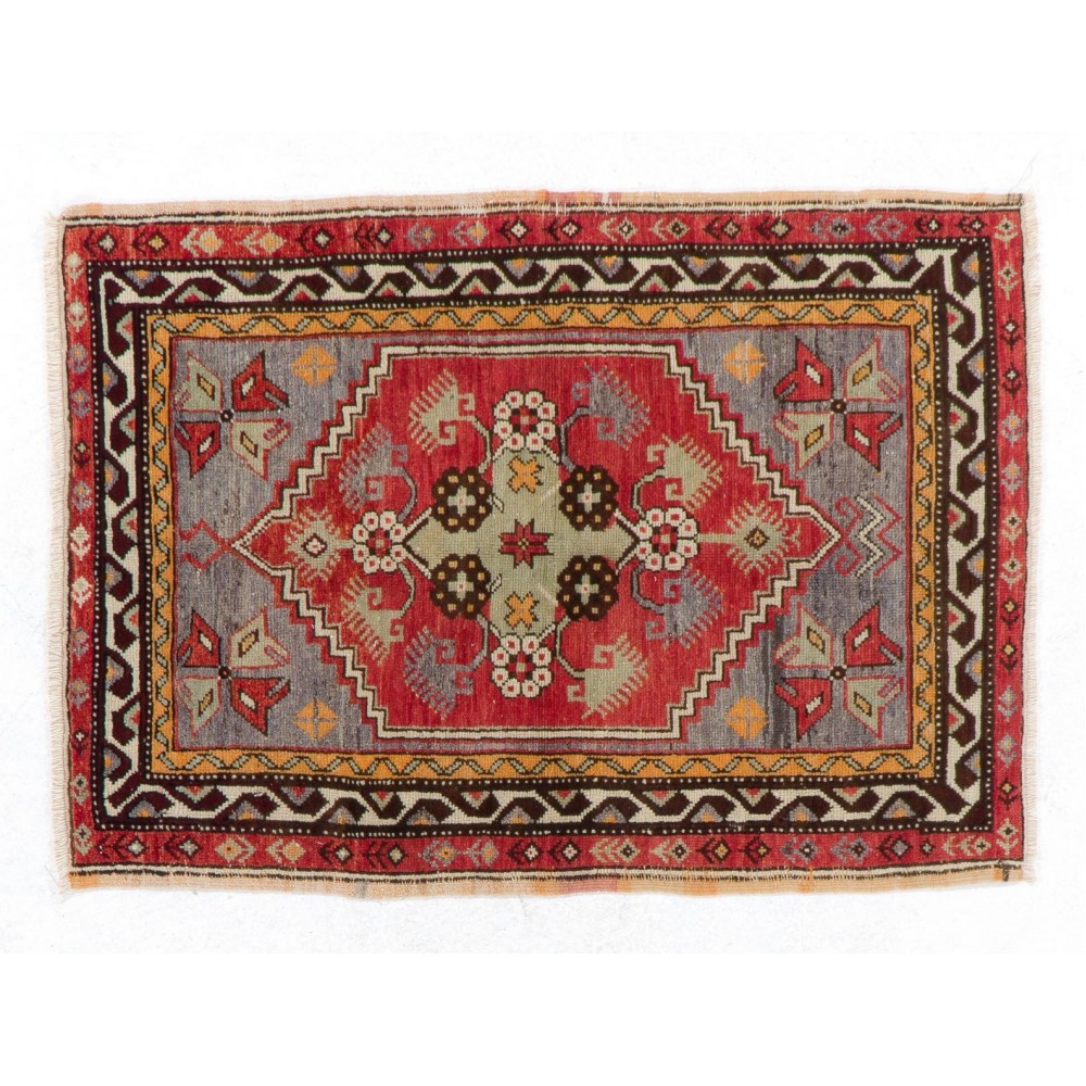 1950s Scatter Turkish "Dazkiri" Rug, Doormat, Wall Hanging, Seat