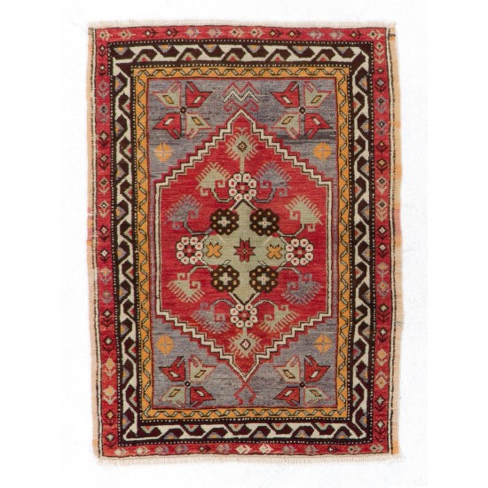 1950s Scatter Turkish "Dazkiri" Rug, Doormat, Wall Hanging, Seat