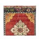 Vintage Hand-Knotted Central Anatolian Runner Rug for Hallway 