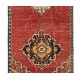 Vintage Hand-Knotted Central Anatolian Runner Rug for Hallway 