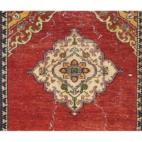 Hand-Kontted Vintage Central Anatolian Runner Rug