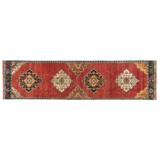 Hand-Kontted Vintage Central Anatolian Runner Rug Hand-Kontted Vintage Central Anatolian Runner Rug