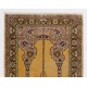 Vintage Turkish Prayer Rug depicting a Chandelier, Couple of Columns and Flowers