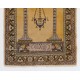 Vintage Turkish Prayer Rug depicting a Chandelier, Couple of Columns and Flowers