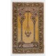 Vintage Handmade Turkish Prayer Rug depicting a Chandelier, Couple of Columns and Flowers