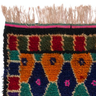 Multicolor Vintage Handmade Tulu Rug, Bohemian Eclectic Accent Rug, 100% Wool Multicolor Vintage Handmade Tulu Rug, Bohemian Eclectic Accent Rug, 100% Wool
