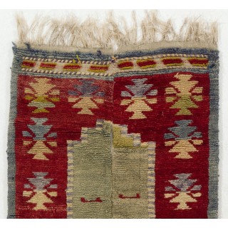 One-of-a-Kind Hand-knotted Vintage Tulu Rug from Central Turkey