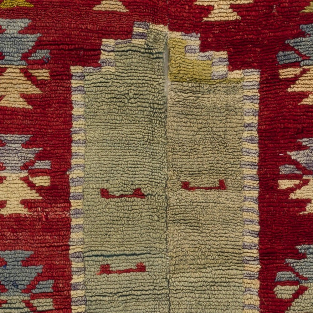 One-of-a-Kind Vintage Hand-Knotted Turkish Tulu Prayer Rug with Niche Design, 100% Wool One-of-a-Kind Vintage Hand-Knotted Turkish Tulu Prayer Rug with Niche Design, 100% Wool