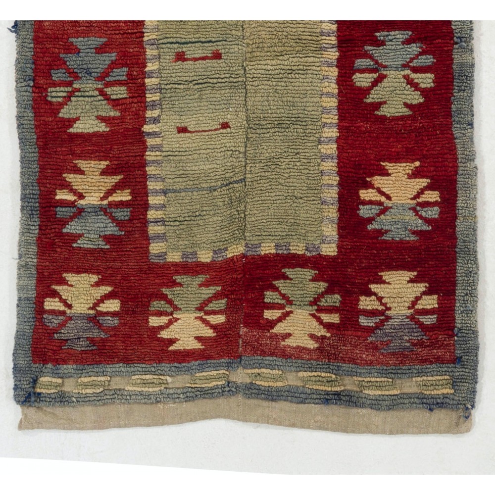 One-of-a-Kind Hand-knotted Vintage Tulu Rug from Central Turkey