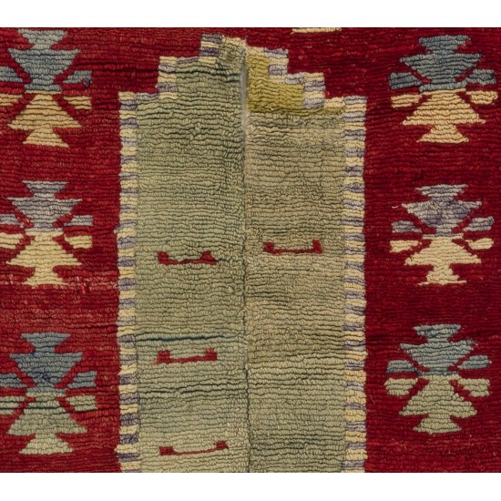 One-of-a-Kind Hand-knotted Vintage Tulu Rug from Central Turkey