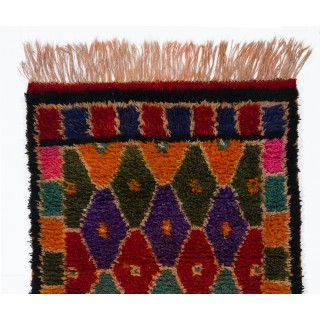 Vintage Hand-knotted Wool Tulu Rug from Central Turkey in Bright Colors
