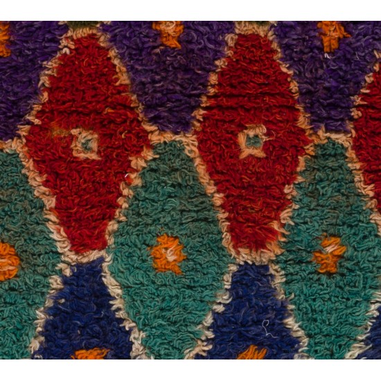 Vintage Hand-knotted Wool Tulu Rug from Central Turkey in Bright Colors