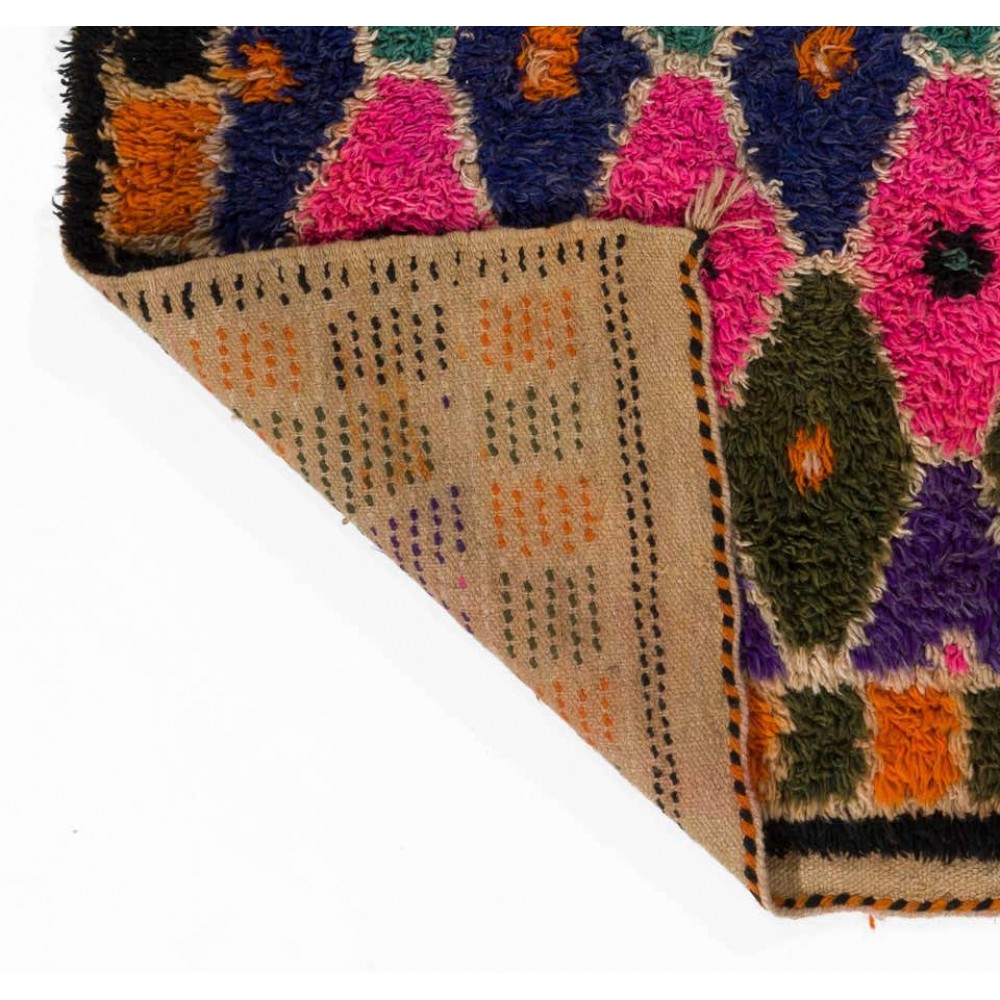 Vintage Hand-knotted Wool Tulu Rug from Central Turkey in Bright Colors