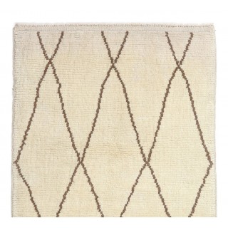 Modern Moroccan Rug, 100% Natural Undyed Wool, Custom Options Available