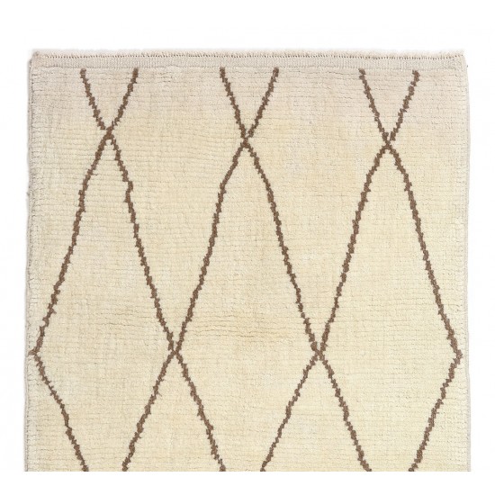 Modern Moroccan Rug, 100% Natural Undyed Wool, Custom Options Available