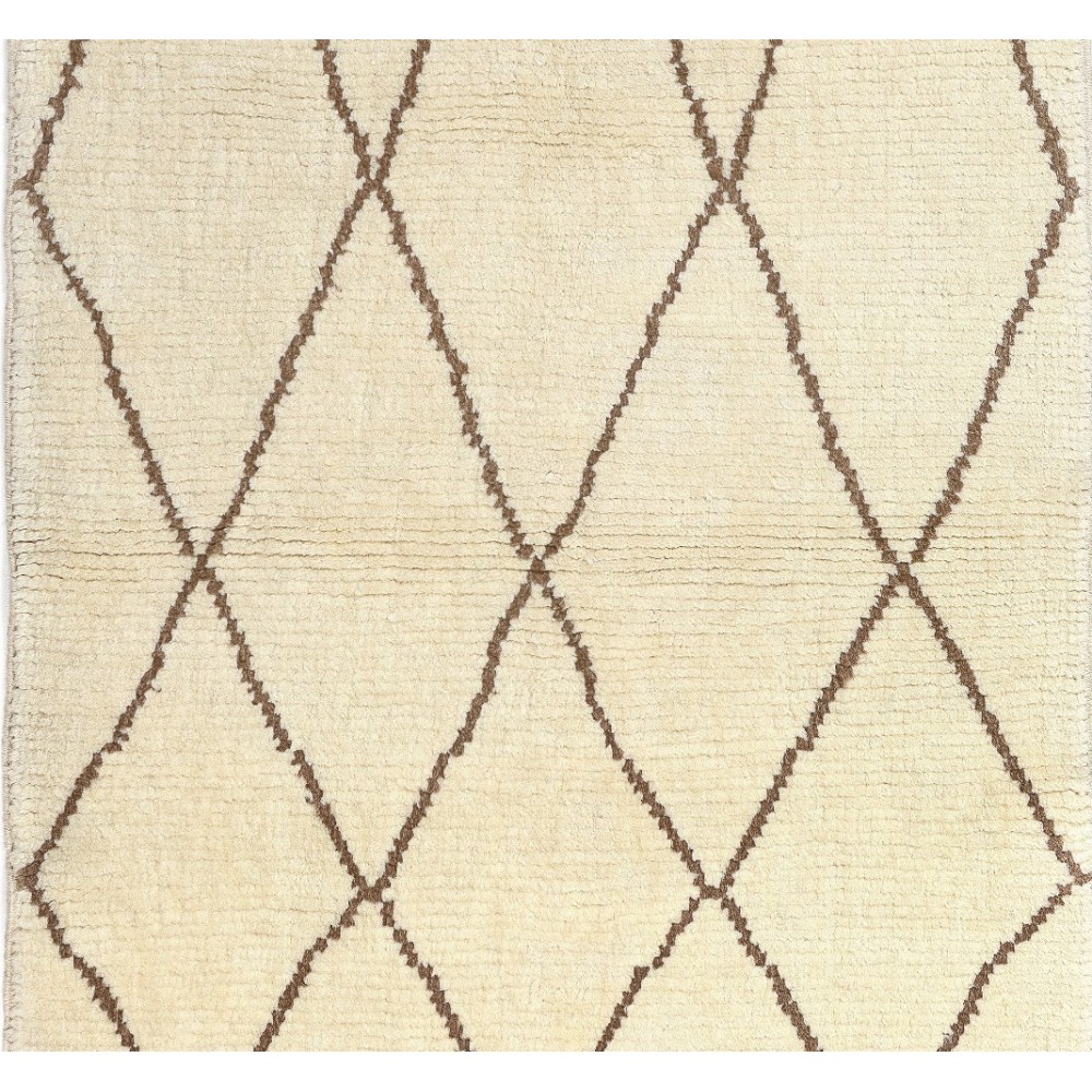 Modern Moroccan Rug, 100% Natural Undyed Wool, Custom Options Available