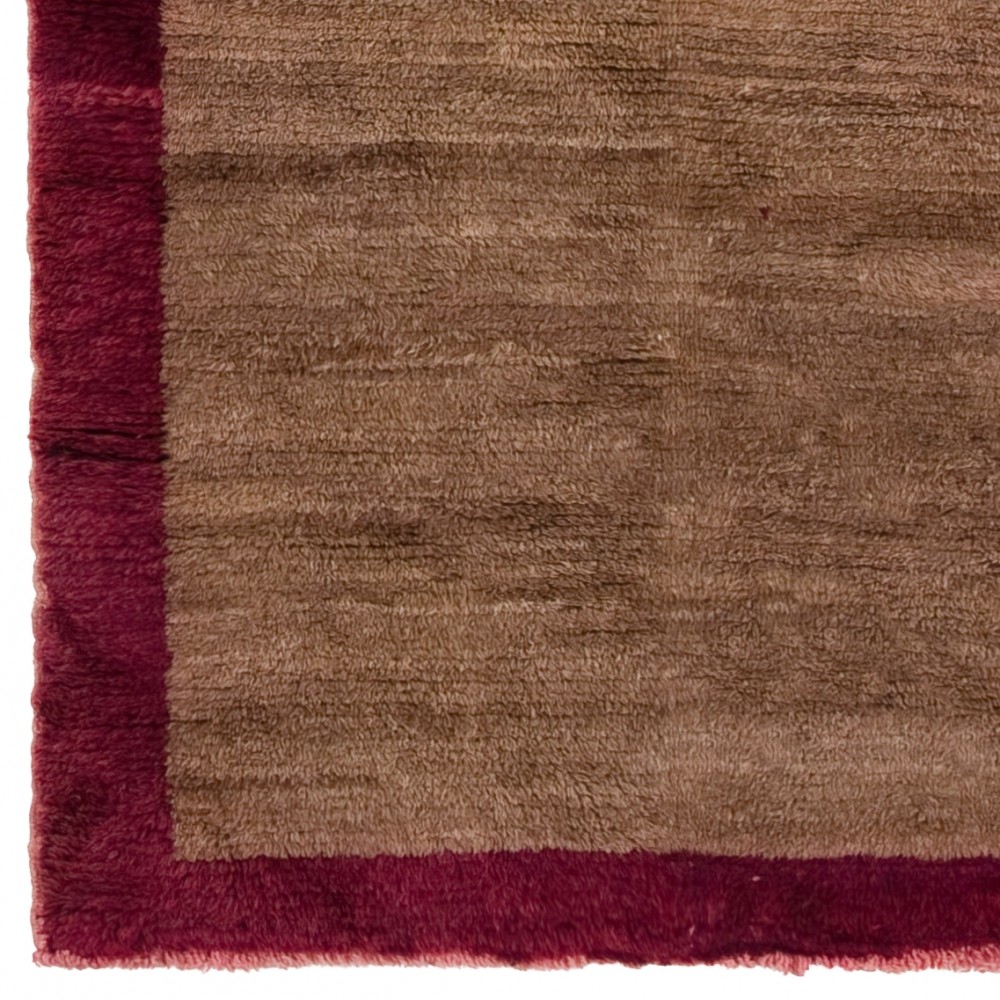 Hand-knotted Tulu Rug with Brown Field & Red Border. 100% Wool. Custom Options Available Hand-knotted Tulu Rug with Brown Field & Red Border. 100% Wool. Custom Options Available