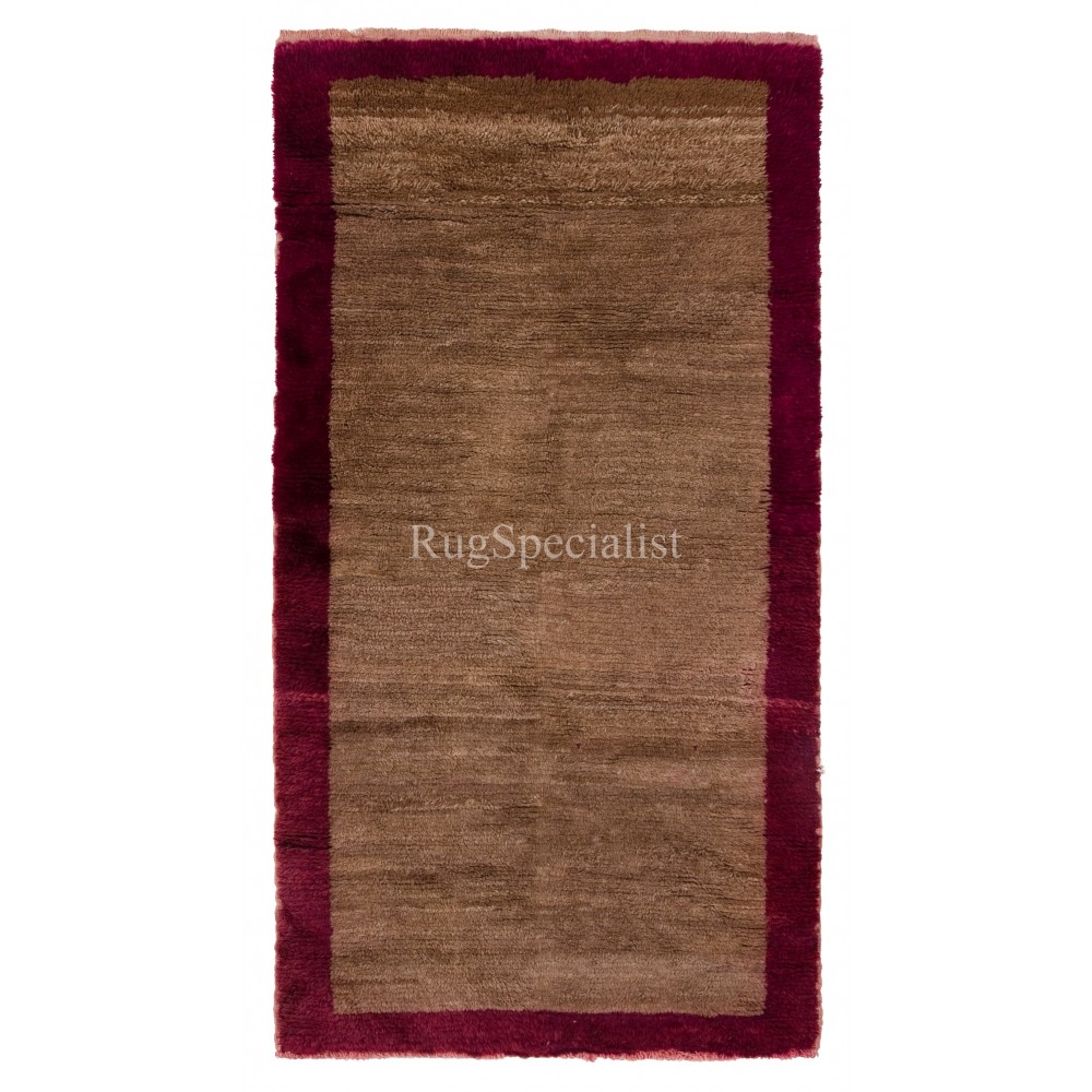 Hand-knotted Tulu Rug with Brown Field & Red Border. 100% Wool. Custom Options Available Hand-knotted Tulu Rug with Brown Field & Red Border. 100% Wool. Custom Options Available