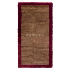 Hand-knotted Tulu Rug with Brown Field & Red Border. 100% Wool. Custom Options Available