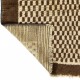 Hand-knotted Checkered Tulu Rug Made of Beige and Brown Wool. Custom Options Available