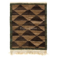 Hand-knotted Tulu Rug, 100% Wool. Brown and Green Colors. Custom Options Available
