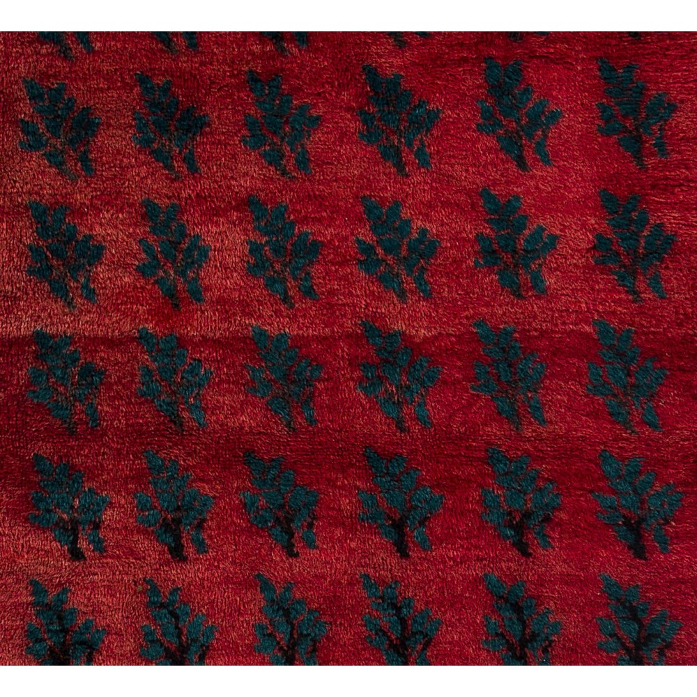 Vintage Handmade Tulu Serrated Leaves Rug from Turkey, 100% Wool