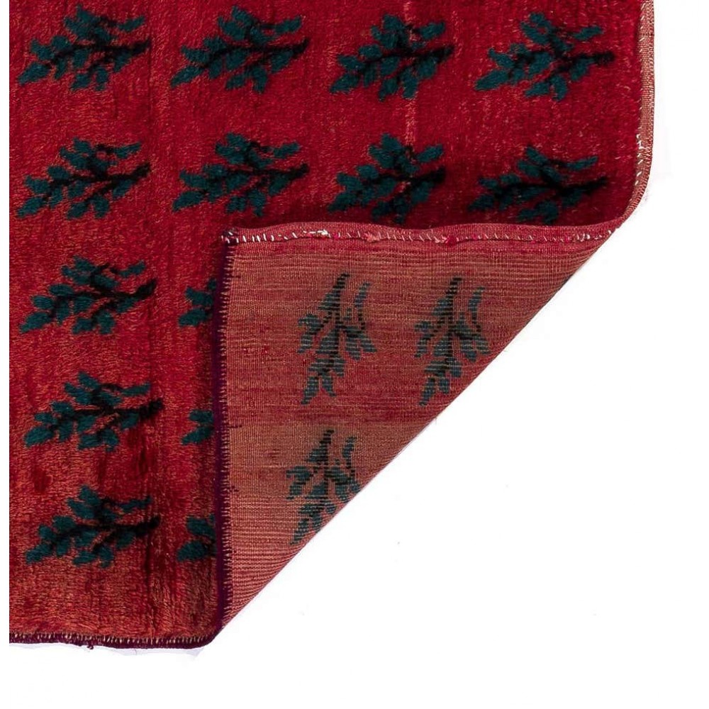 Vintage Handmade Tulu Serrated Leaves Rug from Turkey, 100% Wool