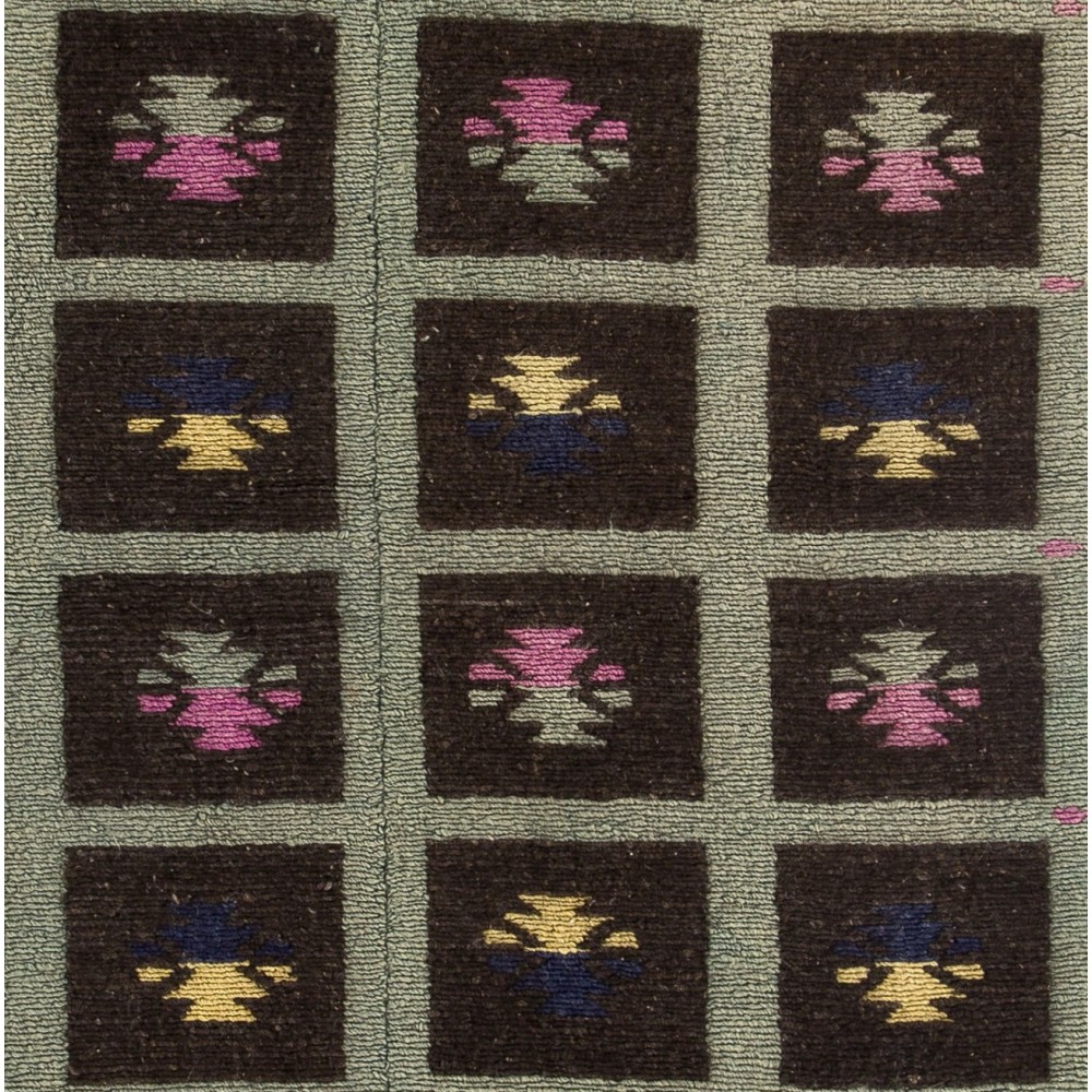 Vintage Handmade Turkish Tulu Rug, 100% Wool